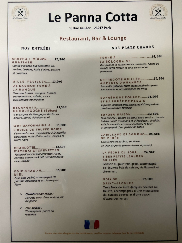 Le Panna Cotta - Restaurant Porte Maillot